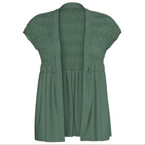 LuLaRoe Forest Green Smocked Blouse